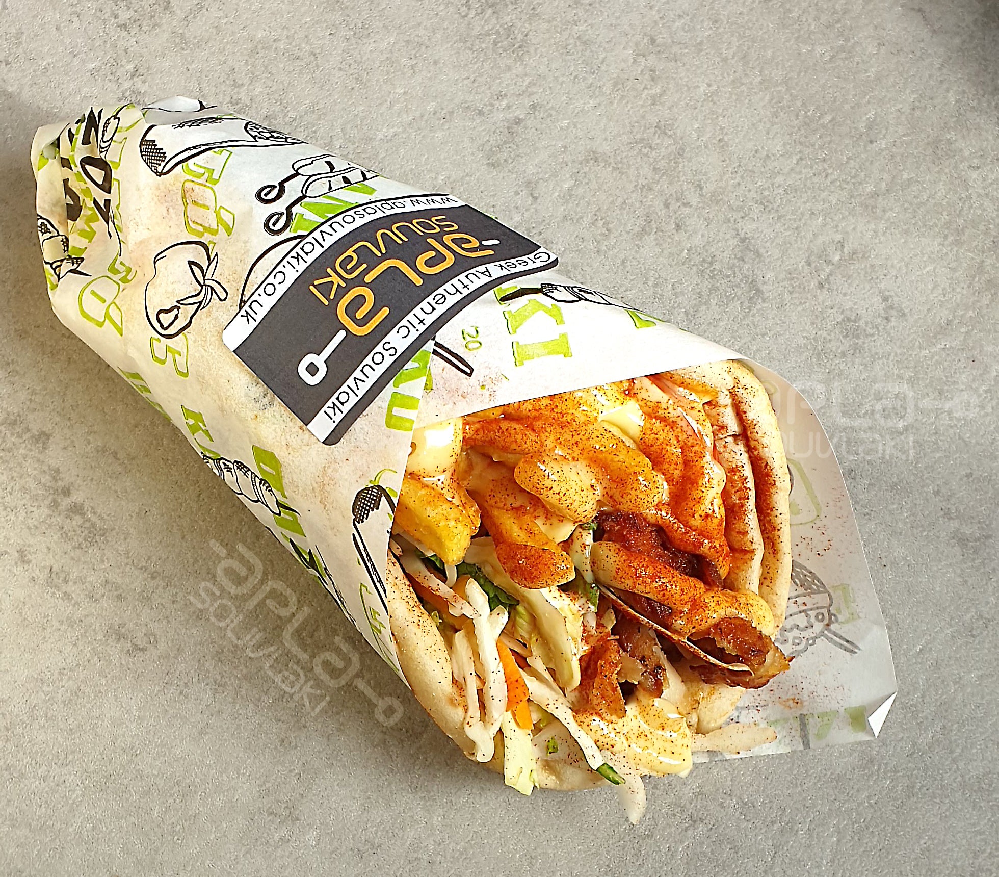 Chicken Yeeros Wrap Apla Souvlaki